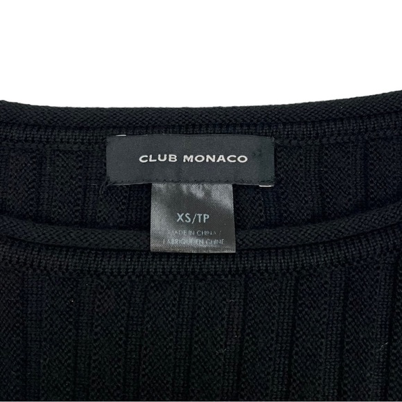 Club Monaco Wool Sweater Black Dolman Sleeve Ribbed Sweater Size XS - Picture 4 of 8